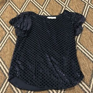 Loft navy velvety top